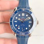 OM Factory Omega Seamaster Diver 300m Swiss 8800 watch SS Blue Rubber Strap